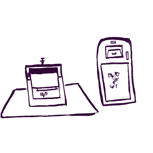 Sketch of recycling containers
