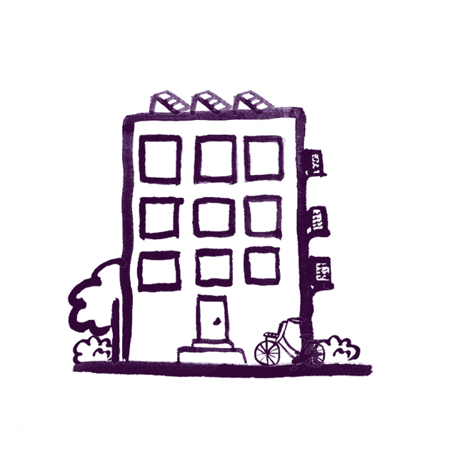 Sketch of an apartment building